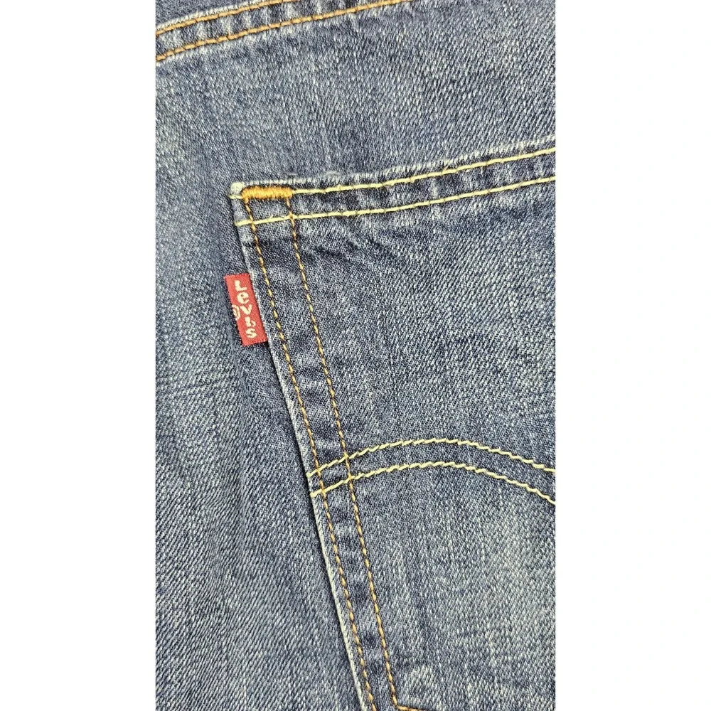 Levis 569 Loose Straight Fit Denim Shorts Mens 34 Dark Wask Whisker Fade Jean